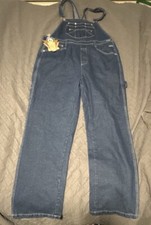 Egle Jeans Men  s Women  s Blue Denim Bib Overalls Straight Leg Sz 2XL