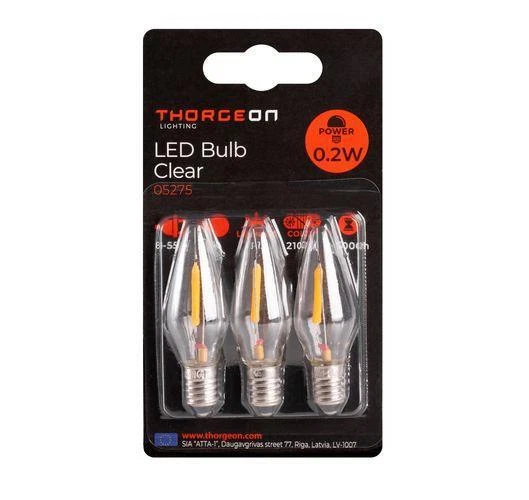 3 Paquetes De Bombillas LED Transparentes 0.2W E10 8-55V 520 Lm 2100K THORGEON - Imagen 1 de 2