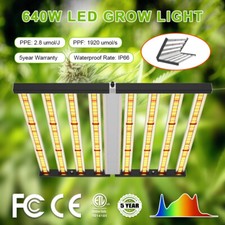 Phlizon 640W Dimmable Foldable LED Grow Light 6X6 Ft BAR Vertical Full Spectrum