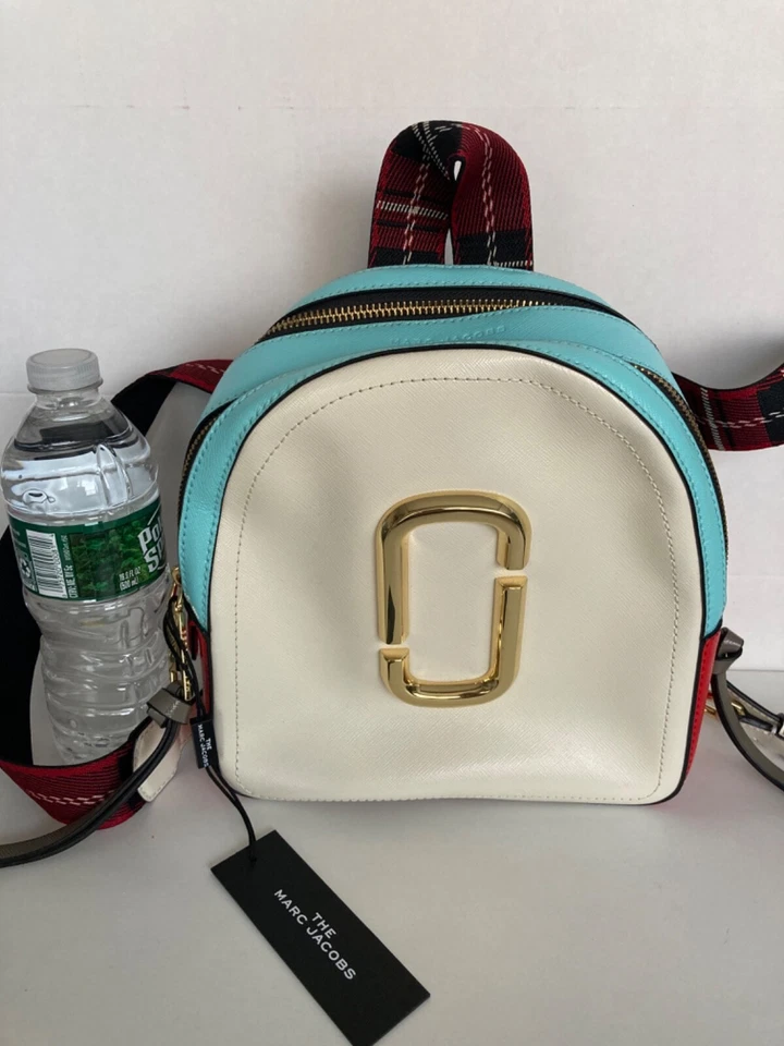 Mochila instantánea de cuero de vaca Marc Jacobs porcelana multi azul/rosa/rojo - nueva con etiquetas Foto 2 de 4