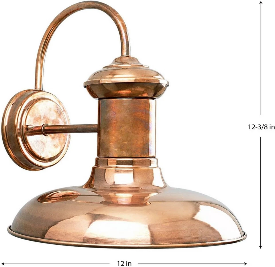 Progress Lighting P5723-14 Brookside 12" Outdoor Wall Sconce Lantern, Copper - Image 2 of 4