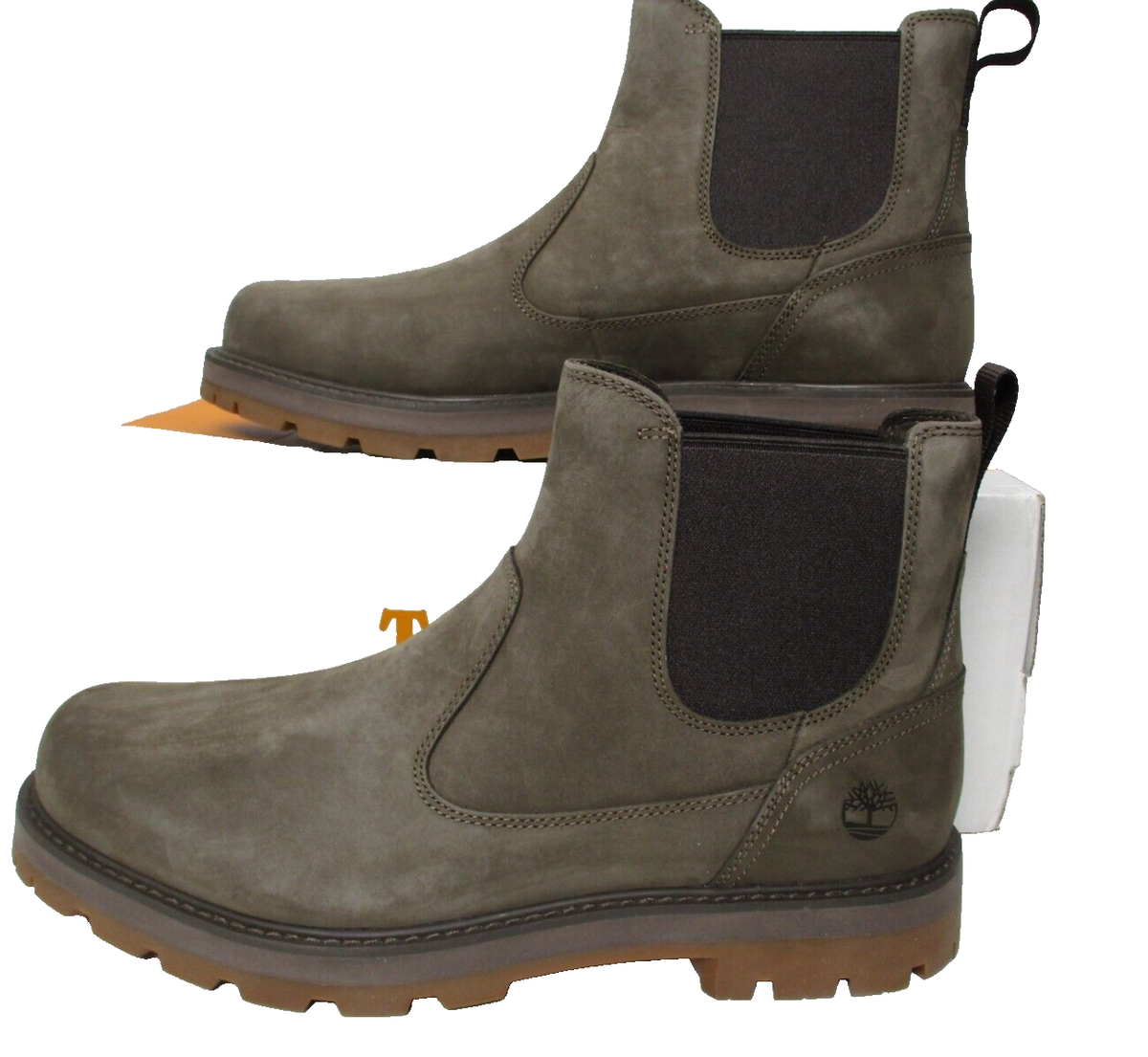 Timberland Britton Road Mid Chelsea Boots Brown Nubuck Mens Sz