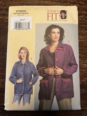 Vogue V7855 Uncut Sewing Pattern, Misses' Petite Jacket, Size D,E,F