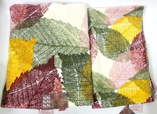 WARMEST WISHES 2 PC SET HARVEST LEAF GREEN,BEIGE,BURGANDY,YELLOW BATH,HAND TOWEL