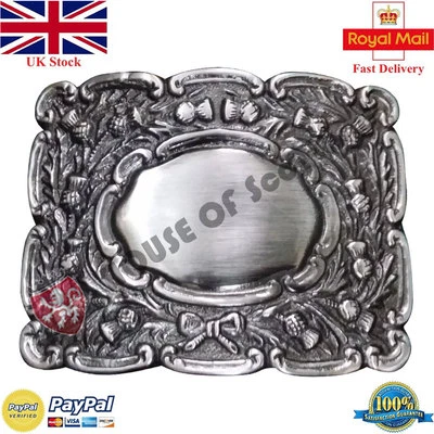 Scottish Piper Kilt Gürtelschnalle Silber Antik Highland Celtic Thistle Buckles