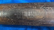 👀 Rare Hilton Collins Co.Bee Line Wood Baseball Bat 34" Louisville KY 👀