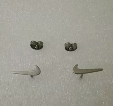 Nike Swoosh Earrings Stud Earrings Sliver Check Tick 1 Pair For Pierced Ears