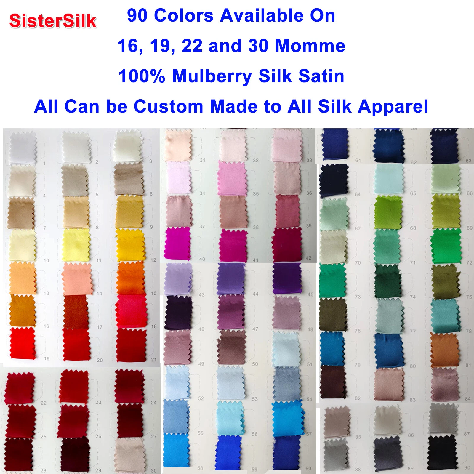 19 Momme Silk Fabric 90 Colours Available