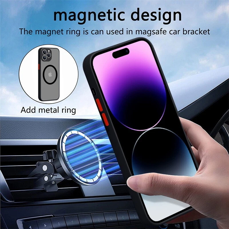 Durable MagSafe Matte Shockproof Phone Case for iPhone 15 14 Pro Max 13 12 11