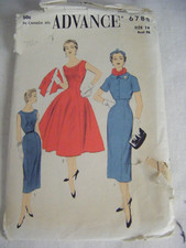 Vtg 40-50s ADVANCE Misses' Dress & Jacket #6780 size 14/Bust 32, UN-CUT