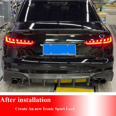 For Audi A4 Sline S4 B9.5 20-24 REAL CARBON Rear Bumper Diffuser