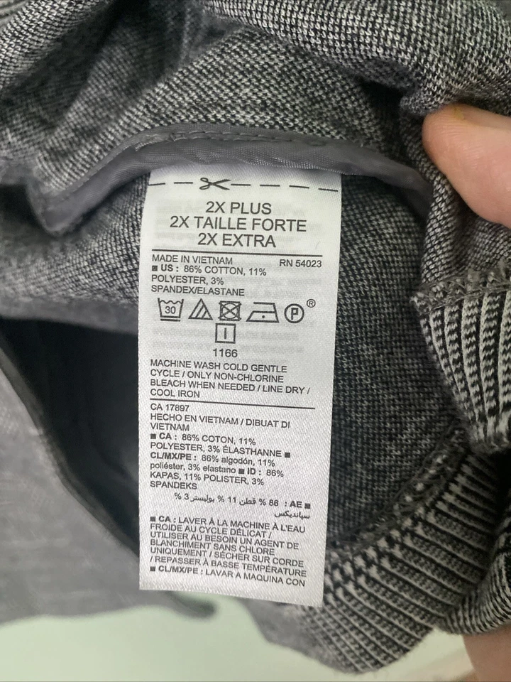 Old Navy Womens Size 2X Knit Ponte Blazer Jacket White Black Plaid Check Preppy - Image 3 of 4