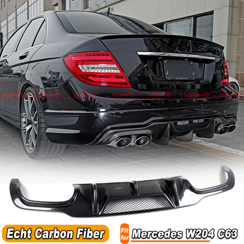Für Mercedes W204 C63 AMG 2012-18 Carbon Diffusor Heckdiffusor Spoiler Diffuser