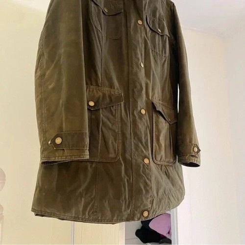 Barbour Ashbridge Wax Jacket in Olive Size 10 Retail $449 - Picture 11 of 14