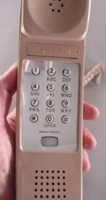 Handset Phone w/ Cord - Beige Round-Button Touch-Tone - 1970's  telephone