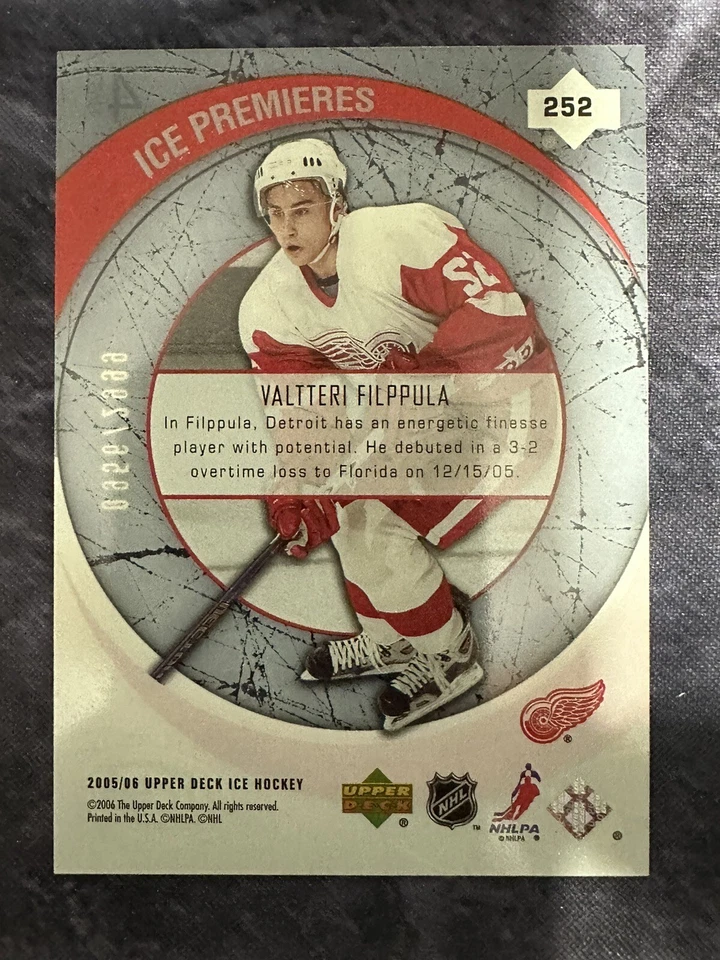 2005-06 Upper Deck Ice Premieres 252 Valtteri Filppula Detroit Red Wings - Image 2 of 2