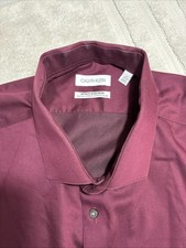 Calvin Klein slim tall Fit Non-Iron stretch Infinite Dress Men's Shirt 19 36/37