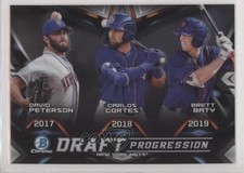 2019 Bowman Draft Chrome Progression Carlos Cortes Brett Baty David Peterson 2u3