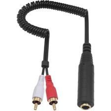 Rca To 1/4 Female Adapter Cable Coild Spring 6.35mm To Rca Adapter 1/4 Inch Trs