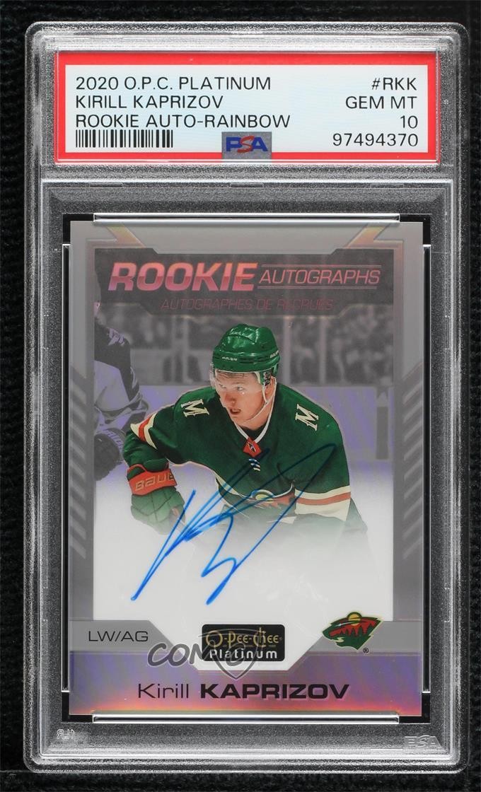 2020-21 O-Pee-Chee Platinum Rookie Rainbow Kirill Kaprizov PSA 10 Auto RC 0bh9