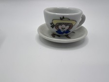 Teeny Tiny Madeline And Genevieve Dog Miniature Ceramic Tea Cup and Saucer Set