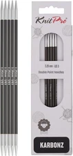 KnitPro ::Karbonz Double Pointed Needles:: 3 US 6 in / 3.25 mm 15 cm