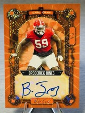 🔥🏈BRODERICK JONES 2023 Wild Card 5 Draw Orange Auto 5/5 #GEORGIA BULLDOGS!🏈🔥