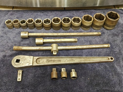 #ad #ad 1923 SNAP ON 5 8 DRIVE PUSH THROUGH RATCHET SET SOCKETS EXTENSION ADAPTERS No. 7 $1800.00