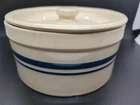 Vintage Roseville Ohio Friendship Pottery USA Blue Stripe 1 Quart