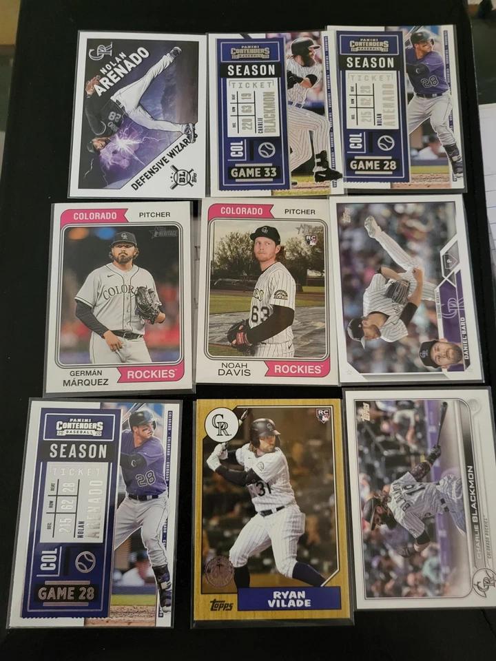 Lote (56) tarjetas coleccionables de los Colorado Rockies tarjetas de novato, prospecto, veterinarios Foto 2 de 4