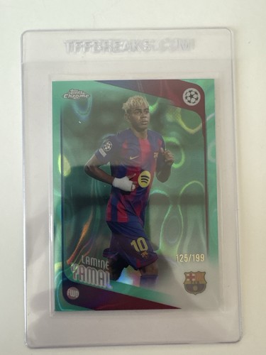 2024-25 Topps Chrome UEFA Lamine Yamal Green Refractor /199 FC Barcelona #10