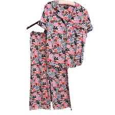 Kate Spade NY Floral Pajamas Sleepwear Set Short Sleeved Top Pants Women s M