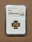 🌟 2001 $5 1/10 oz American Gold Eagle Coin NGC MS69 Scarce Vintage Date