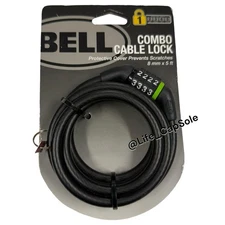 BELL Bicycle Combination Cable Lock 8mm x 5' Protective Cover Bike Lock D17
