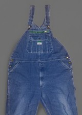 Liberty Denim Bib Overalls Men's 46x30 Blue Carpenter Loop Jeans Farmer Farm