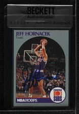 BAS 1990-91 NBA Hoops Jeff Hornacek #236 Seal of Authenticity Auto 3c7