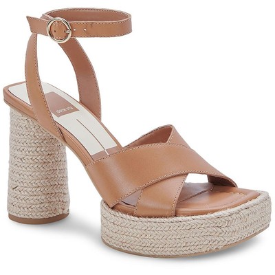 Dolce Vita Womens Arlow Leather Ankle Strap Platform Espadrilles Shoes BHFO 5616
