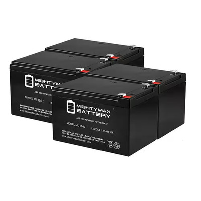 ML12-12 - 12-Volt 12Ah F2 SLA AGM DEEP-CYCLE RECHARGEABLE BATTERY - 4 Pack