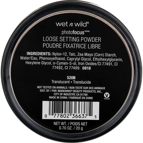 4 Pack Wet n Wild PhotoFocus Loose Setting Powder, Translucent 520B, 0.7 oz - Picture 2 of 2