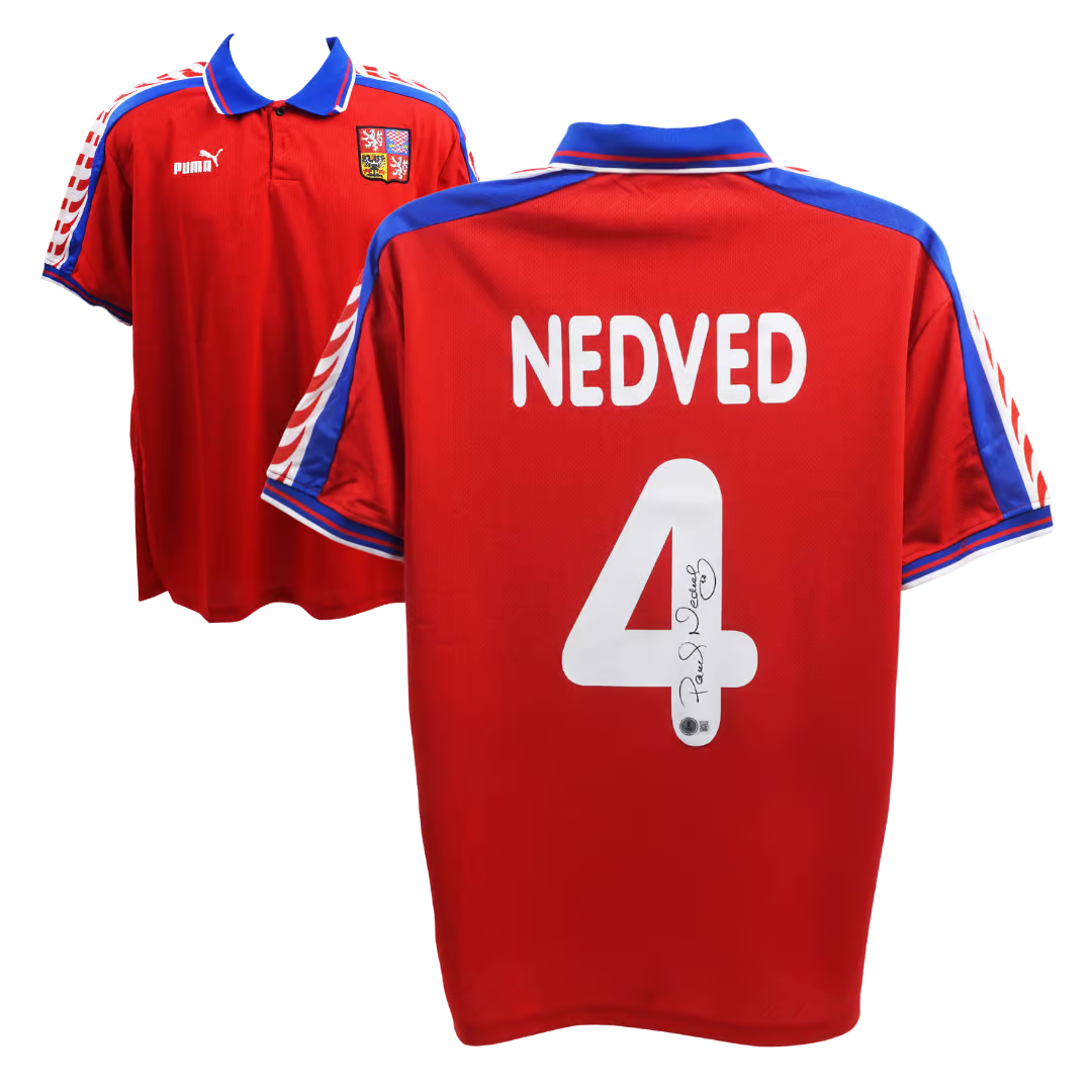 【激レア】09PSG#4 マケレレ　ユニフォーム Pavel Nedved Signed Czech Republic Soccer Jersey #4 with Beckett