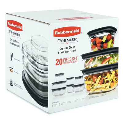 Rubbermaid Premier Easy Find Lids Food Storage Container Set 20 Piece BPA Free