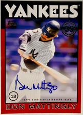 2021 Topps 1986 On-Card Auto Don Mattingly Red Parallel 01/25! SSP Yankees HOF
