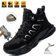 Mens Waterproof Work Boots Steel Toe shoes Safety Shoes Indestructible Non Slip