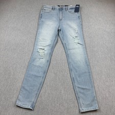 Hollister Skinny Jeans Womens 29 Blue Washed Distressed Stretch Denim High Rise