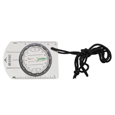 70x49x9mm Ruler for Compass with 1:25000 1:50000 Map Scale and Direction Tool