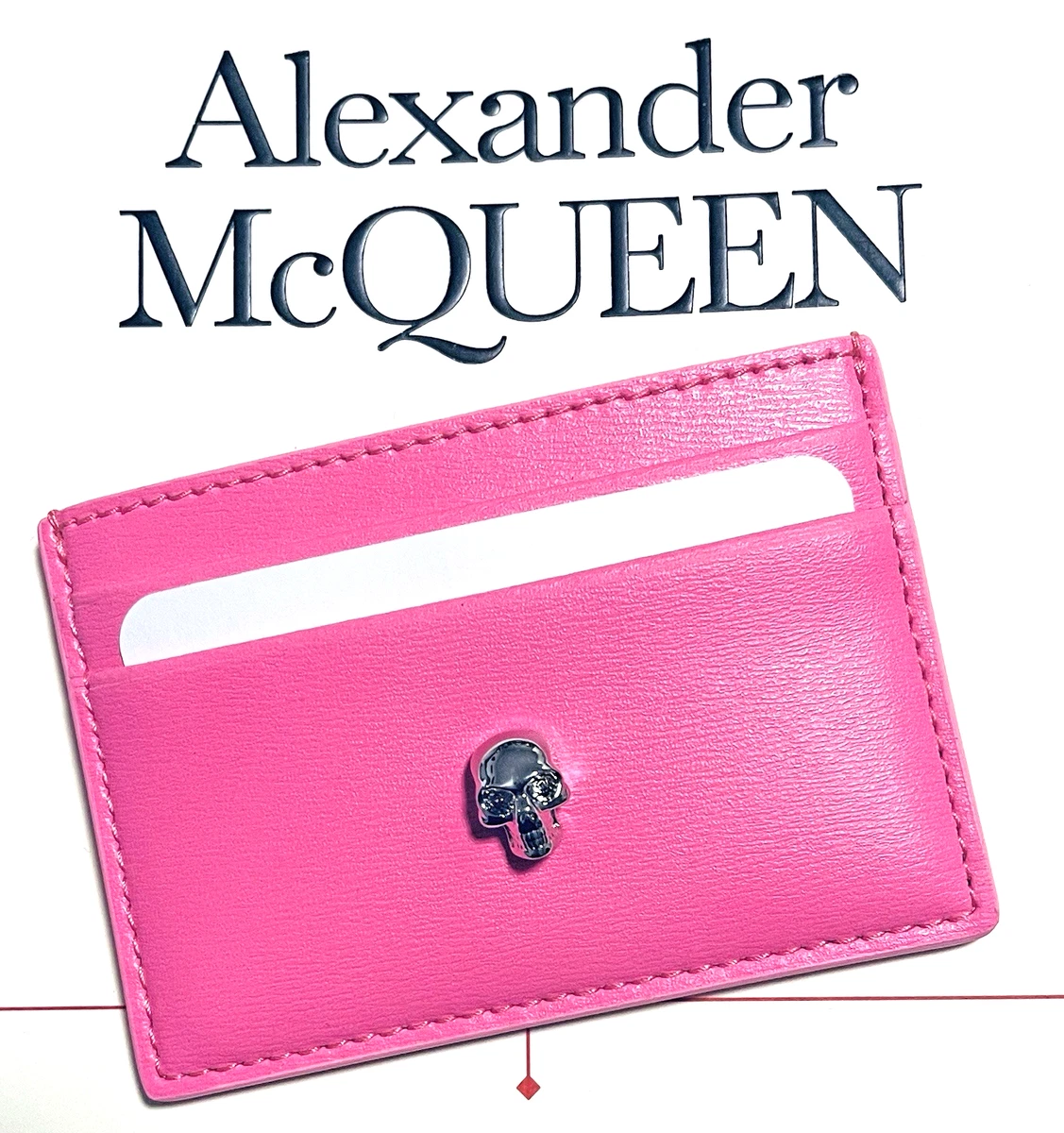 Alexander McQueen - New Leather Card Holder - Neon Pink Leather