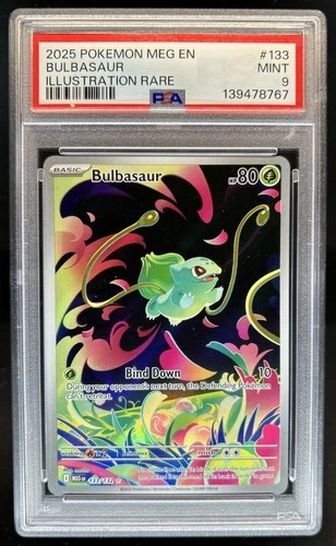 2025 Pokemon Mega Evolution Bulbasaur Illustration Rare #133/132 PSA 9