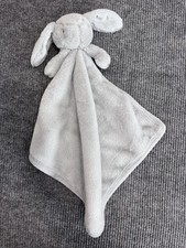 Gray Bunny Lovey So Dreamy Security Blanket Baby Plush 15x15 Soft Minky Comfort