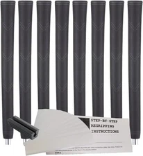 Majek Golf Grips SUPER Jumbo XL Arthritic Black NO LOGO (8 Grips, Tape, Clamp)