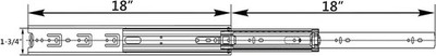 Berta 18 inch Ball Bearing Full Extension Side Mount Drawer Slides (10 Pairs)